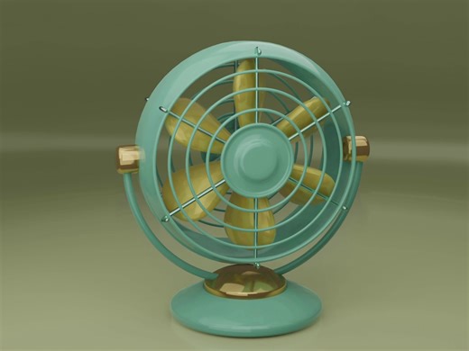 Metallic retro vintage green fan GIF