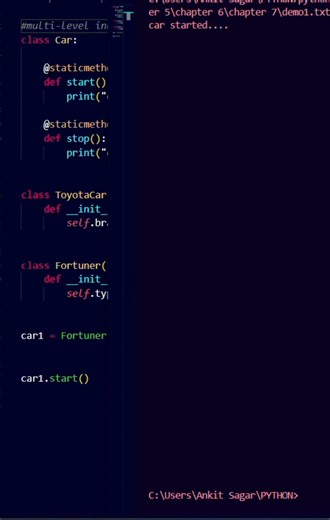 multi level inheritance #coding #python #multilayer #inheritance