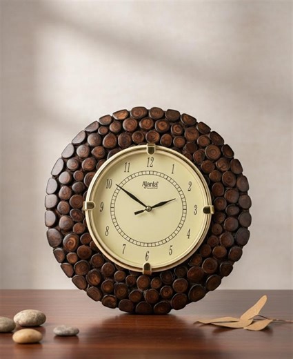 Rustic Wooden Log Slice Wall Clock | Farmhouse Natural Home Decor - Etsy