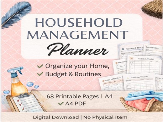 Household Management Planner Printable | Home, Budget & Life Organizer | Digital Download - Etsy