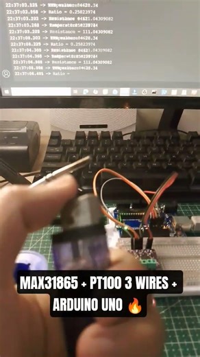 How to read 3 wires PT100 Sensor with Arduino Uno + MAX31865 #pt100 #max31865 #arduino #sensor