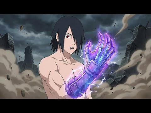 Sasuke is reborn from the Divine Tree with his new Rinnegan and Susanoo arm during the Otsutsuki War