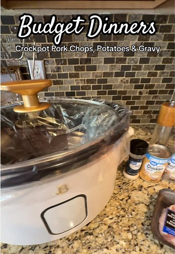 Crockpot Pork Chops with Southern Hash Browns & Gravy