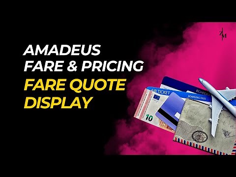 Fare Quote Display (FQD) Tutorial: Amadeus Pricing Secrets Revealed!