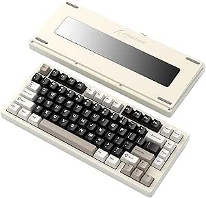 ATTACK SHARK X75 Aluminum CNC Wireless Mechanical Gaming Keyboard, BT/2.4G/USB-C Wired 81 Keys VIA Custom, 7000 mAh Gasket Hot Swappable RGB Mechanical Keyboard for Mac/PC/PS4/Xbox - Creamy