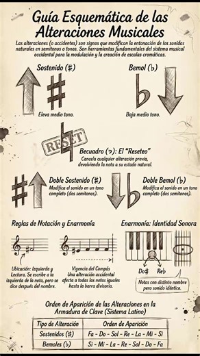 Símbolos musicales y sus alteraciones #TeoriaMusical #MusicaDesdeCero #notasmusicales #music #tutorial