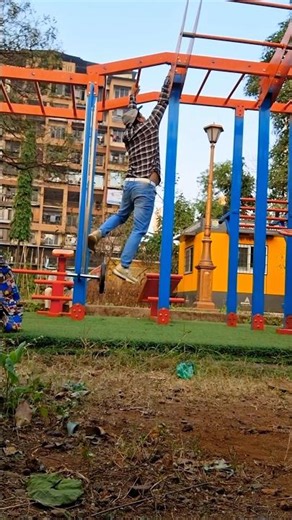 hanging workout on monkey bars