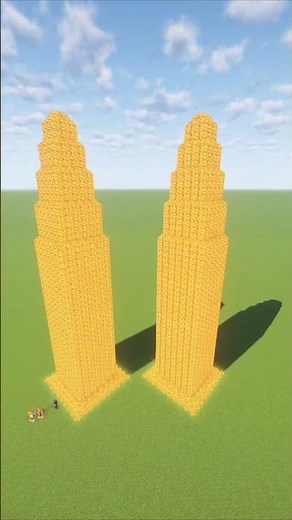 Minecraft: How to Build Twin Tower using Lava & Water