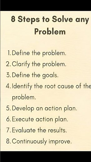 "8🧩 Steps to SOLVE Any Problem 😱 Life-Changing Secrets You Need Today"