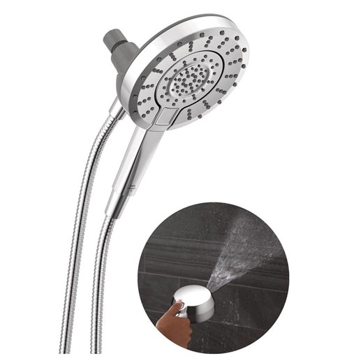 Reviews for Delta In2ition ProClean 5-Spray Wall Mount Dual Fixed and Handheld Shower Head in Chrome | Pg 4 - The Home Depot