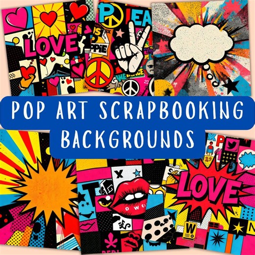 Pop Art Scrapbook Paper – 40 High-resolution Backgrounds (digital Download) - Etsy