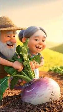 Grandpa’s Enormous Turnip 🥕 | Kids Moral Story #shorts #kidsstory #cartoonstory