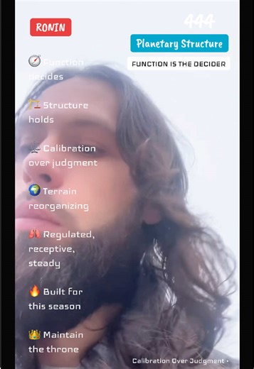 FUNCTION IS THE DECIDER Calibration Over Judgment • Completion or Depletion • Hold the Throne A closing transmission for those still standing as systems split and terrain reorganizes. This season is not moral, emotional, or narrative—it is structural. What functions stabilizes. What doesn’t collapses without punishment. This is about sustainability, nervous-system integrity, and holding coherence while the field sorts itself in real time. #FunctionOverMorality #CalibrationPhase #CompletionOrDepl