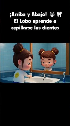 ¡Arriba y Abajo! 🐺🦷 El Lobo aprende a cepillarse los dientes #shorts #cancióninfantil #movimiento