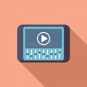 Tablet Edit Video Icon Flat Vector. Montage Film Stock Illustration - Illustration of video, movie: 281582317