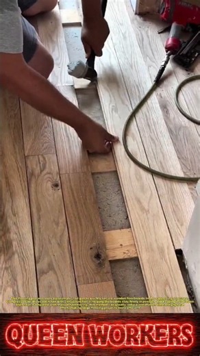 Installing Hardwood Flooring with a Professional Nail Gun 🔥🪵