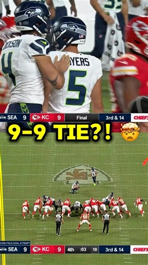 Seahawks MISS Game-Winning Field Goal as Chiefs Game Ends in 9-9 Tie 😳