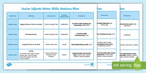 Fine Motor Skills Stations Planning Template