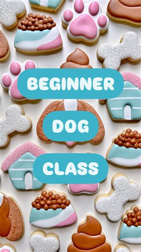 Grace Gaylord on Instagram: "Beginner Dog class 🐶 —> Comment TREAT and I’ll send you a DM (direct message) with a direct link to learn more about this class! This set was designed with at-home beginner cookiers in mind, so it uses just 4 colors and just ONE consistency. Fewer colors and consistencies means less prep time. Now that’s my kind of beginner class! Included in this online class: 🐶 Pre-recorded class video (can take as many times and anytime is convenient) 🐶 Digital workbook (detail