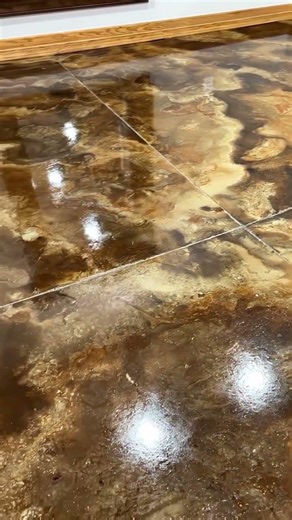 POV: Warm Acid Stain Concrete Floor | Coffee Brown, Desert Amber & Malayan Buff