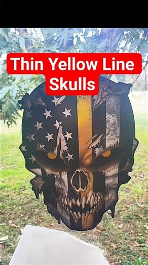 WE HAVE THIN YELLOW LINE SKULLS! #thinyellowline