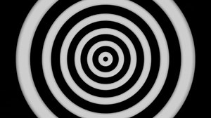 Black and white abstraction. Sticky circles change positions