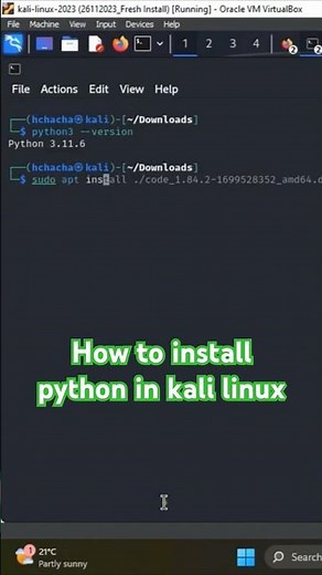 How to install python in kali linux #coding #python #linux #tutorial #hacker #hack #hacks