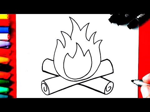 HOW TO DRAW A CAMPFIRE EASY EASY
