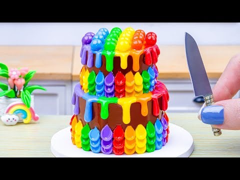 Rainbow Chocolate Cake - Satisfying Desires with a Two-Tier Rainbow Fondant Cake Decoration