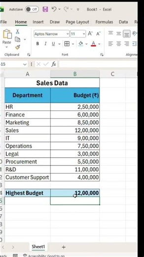 MAX Formula in Excel 📊 | Easy Trick to Get Highest Number 🔥