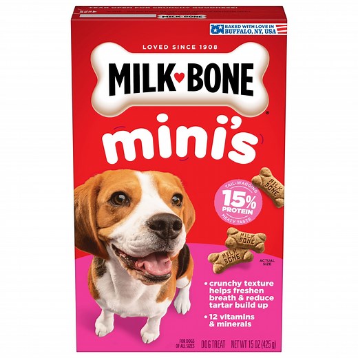 Milk Bone Mini’s Original Biscuits, Mini Dog Treats, 15 oz Box