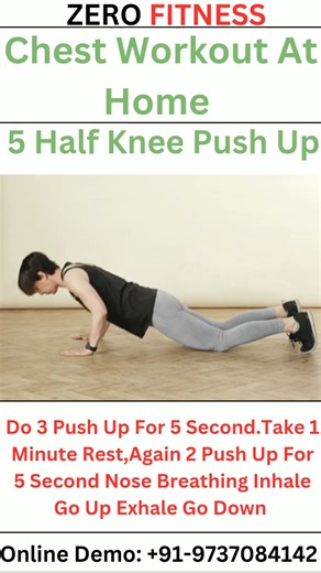 | How To Do Half Knee Push Up At Home | #personaltrainer #zerofitnes #chestworkout #homeworkout