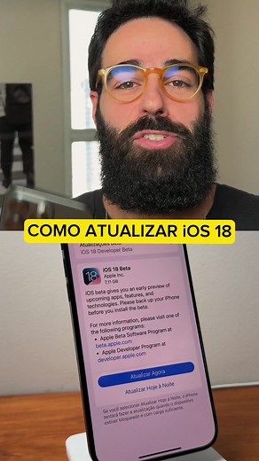 Comenta se você ja viu algum bug nessa atualização! Para baixar o iOS 18 beta, siga estes passos: Visite o site da Apple Developer: developer.apple.com. Faça login com sua ID Apple. No portal de desenvolvedores, inscreva-se para o programa de software beta da Apple. Após a inscrição, vá até Ajustes > Geral > Atualização de Software > Atualizações Beta no seu dispositivo. Selecione ‘iOS 18 Developer Beta’ para iniciar o download. Lembre-se de que as versões beta são principalmente para desenvolve