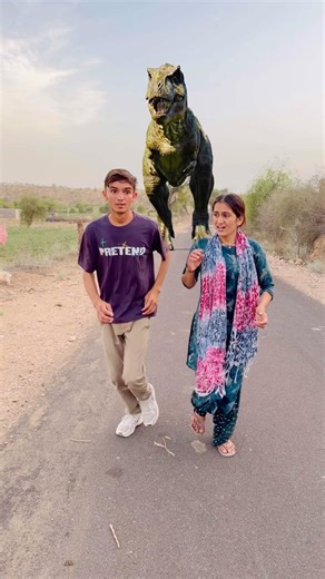 Uma pr Rajesh ke Piche Dinosaur 🦖😱￼ | Part - 1 #shorts #trex #dinosaur