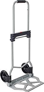 Pordable Hand Truck, 220 lbs Heavy Duty 2-Wheel Solid Construction Utility Luggage Cart Compact and Lightweight for Luggage, Personal, Travel, Auto, Moving and Office Use, Black