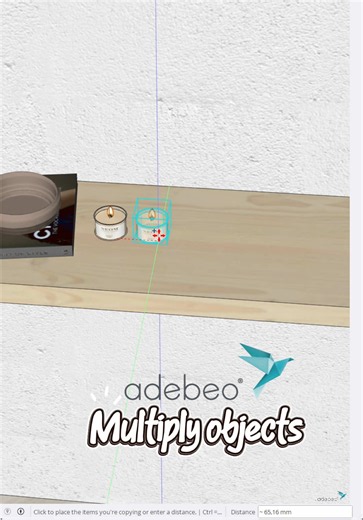 ¡Duplica varios objetos en SketchUp en solo unos segundos! ✦ Selecciona el objeto, activa la herramienta Mover con el atajo M y pulsa Cmd / Alt para crear una copia. Colócala donde quieras y escribe x seguido del número de copias que deseas crear. ¡Un truco muy útil para ahorrar tiempo en tus proyectos! #SketchUp #TutorialSketchUp #TrucosSketchUp