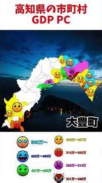 高知県の市町村のGDPPCマップ 参考:禁断エリアマップ様 #地理系を救おう #地理系