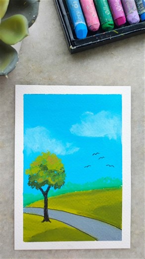 Easy Oil Pastel Drawing ✨ #shorts #art #drawing #oilpastel #easydrawing