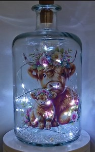Highland Cow Bottle Lamp - Etsy UK