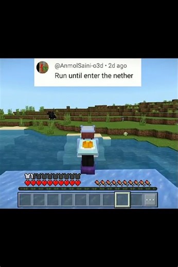 Run🏃Until I Enter The Nether🌋😵 #minecraft #redstonepro12