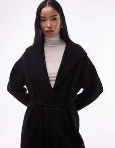 ARKET alpaca wool relaxed fit midi tie front knit cardigan in black | ASOS