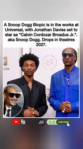 🎬🐶 Snoop Dogg biopic "Snoop" coming to theaters in 2027, starring Jonathan Daviss. #FYP #Shorts