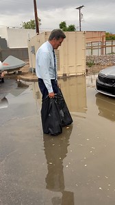 Doug Fernandez KOAT had a smart way to stay dry while rescuing his car after the heavy rain today. (Yes. His car was dry on the inside, just like his feet!) KOAT | Byron Morton KOAT