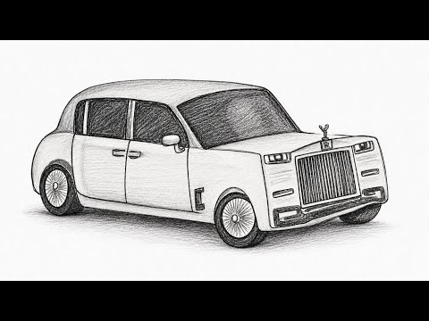 Easy Vintage Rolls-Royce Pencil Drawing for Beginners | videoviral | Rolls-Royce drawing | luxury
