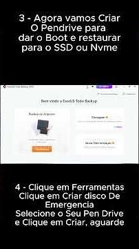 Tutorial como Fazer Backup do pc e restaurar para um SSD ou Nvme com Easus todo Backup free #shorts