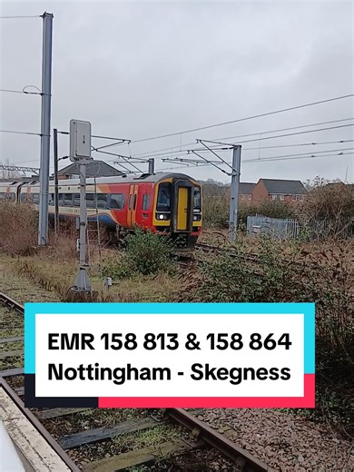 EMR Class 158 813 & 158 864 departing Grantham from Nottingham for Skegness #uktrains #trainmandan #grantham #class158emr #foryoupage