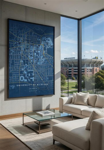University of Michigan Campus Map Poster | Baton Rouge Street Map | College Graduation Gift | Michigan Alumni Gift | Minimalist Wall Art - Etsy.de