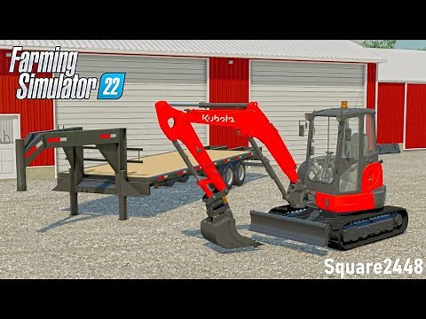 Buying A Kubota Excavator & BigTex Trailers! | FS22 Landscaping
