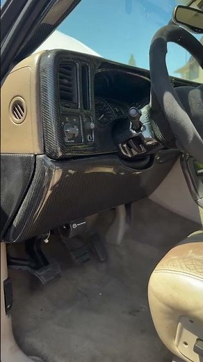 custom-wrapped carbon fiber and Alcantara steering wheel designed for GMC Sierra #silverado