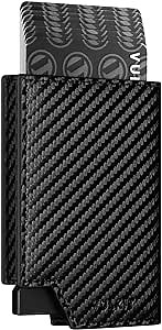 VULKIT Men's Wallet Minimalist Pop Up Card Holder RFID Blocking Magnetic Closure Leather Wallet with ID Window for Cash & Credit Cards Up To 11 Cards